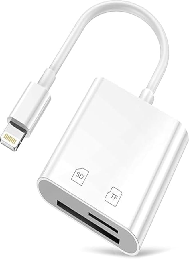 Lightning to SD Card Reader for iPhone, Camera Adapter,USB Female OTG Adapter Compatible SD/TF Card, Memory Card Reader Portable USB 3.0 Adapter,Sd Card Adapter (GS11 2 IN 1)